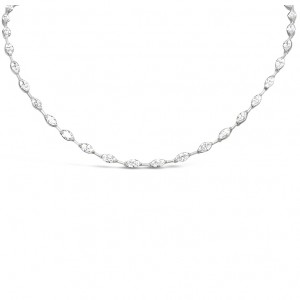 18K Halfway  Diamond Bar Necklace